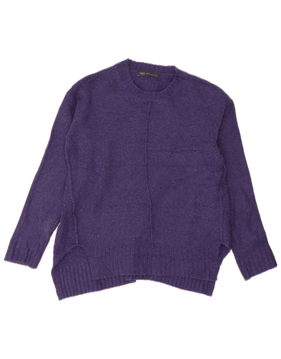 Suéter feminino Marks & Spencer com gola redonda Reino Unido 10 pequeno roxo