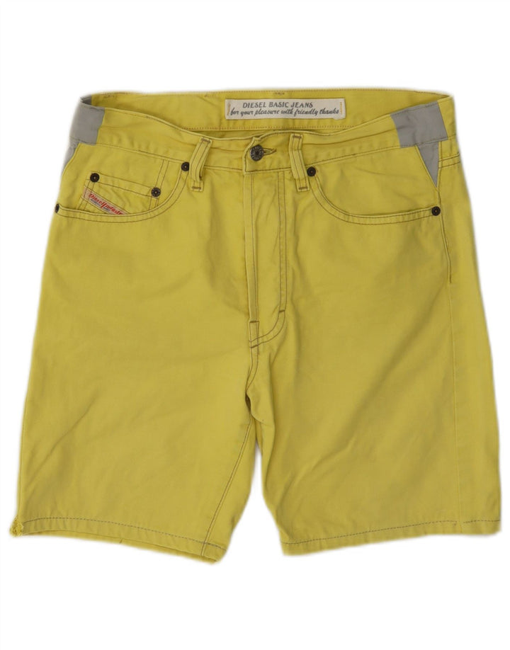 Shorts casual feminino diesel W29 algodão amarelo médio