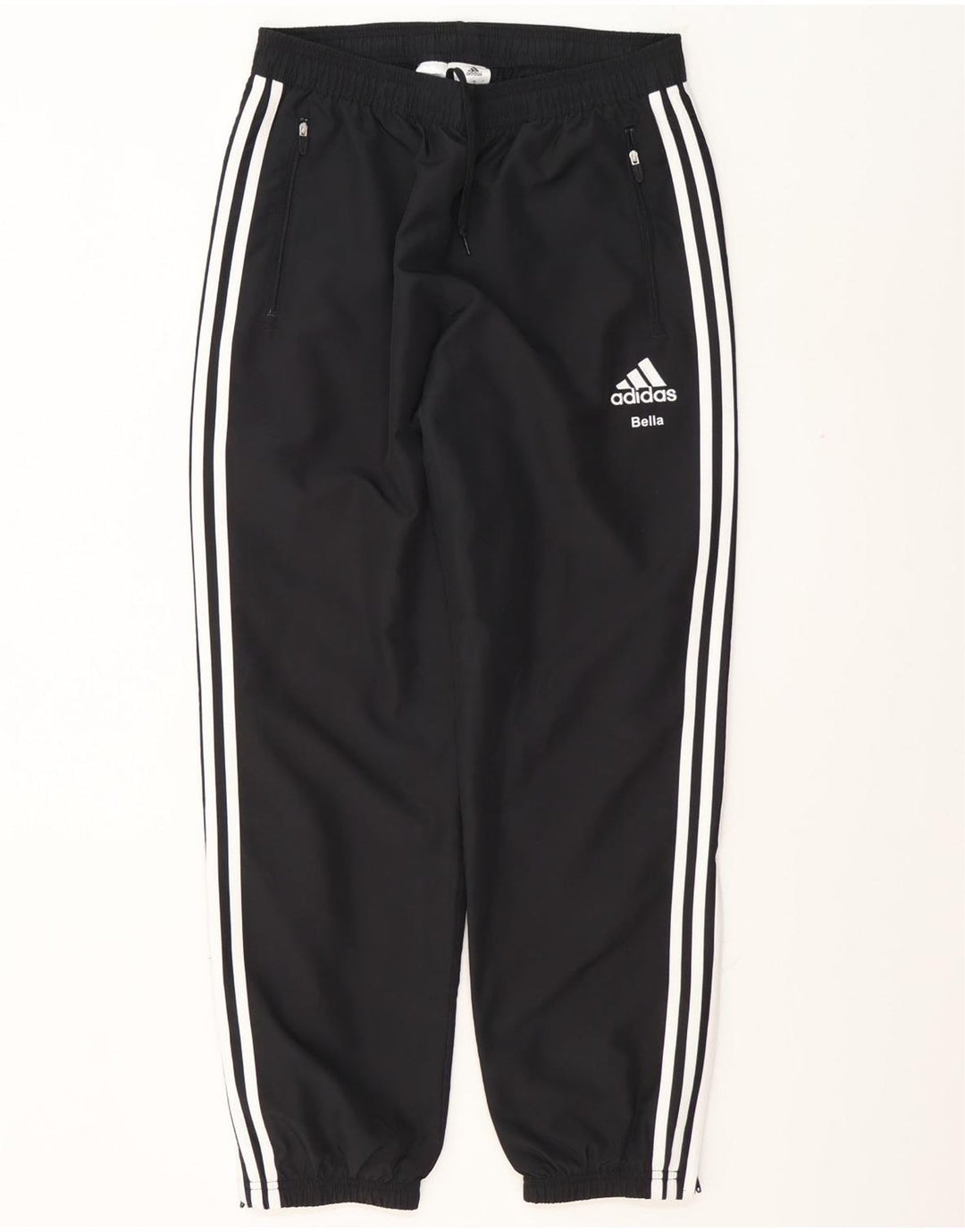 Adidas Mens Treino Calças Joggers Médio Preto Listrado Poliéster