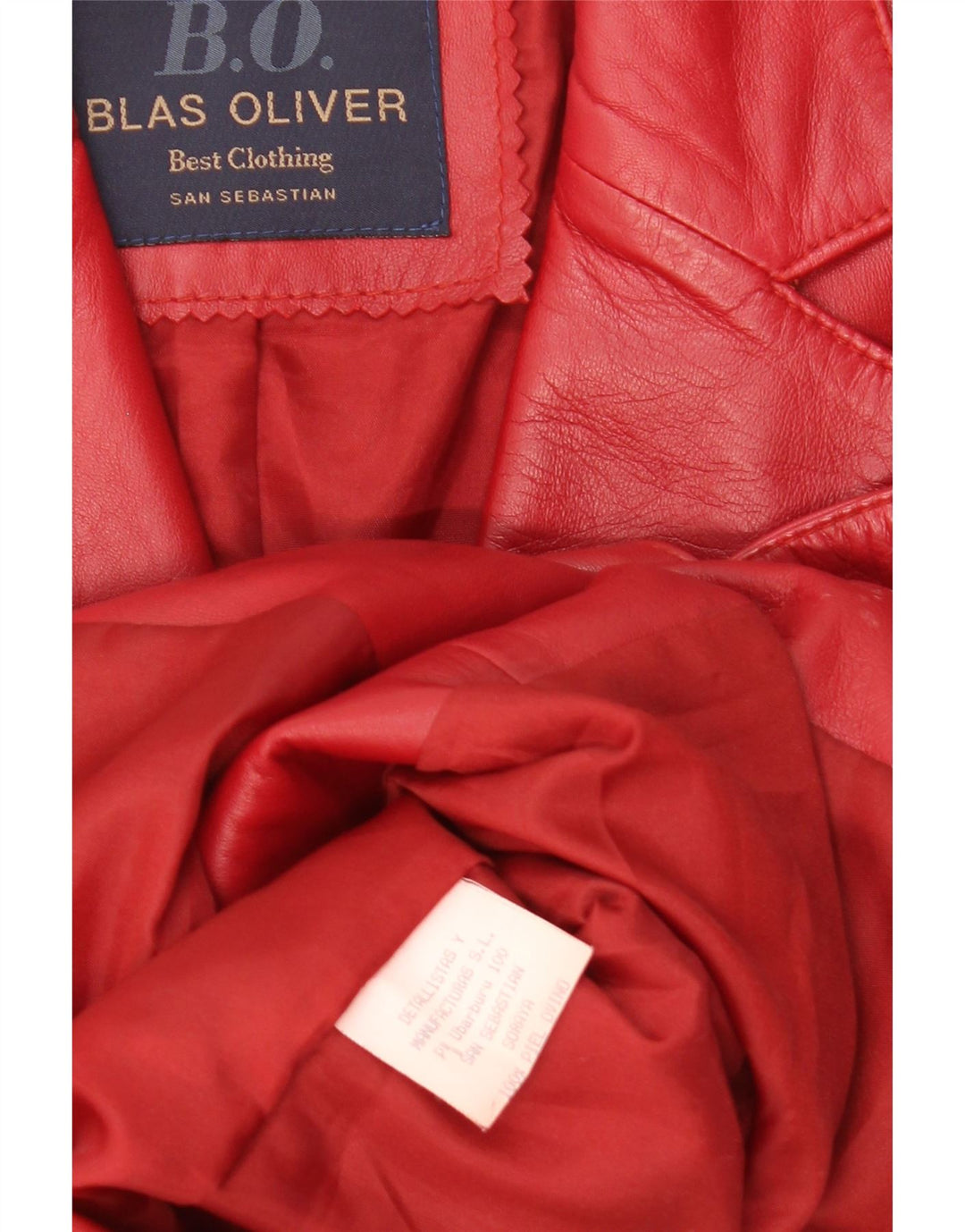 Jaqueta blazer de couro feminina vintage com 3 botões IT 46 couro vermelho grande