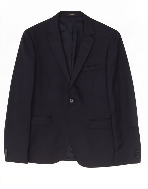 Jaqueta blazer masculina Massimo Dutti com 2 botões UE 52 grande azul marinho