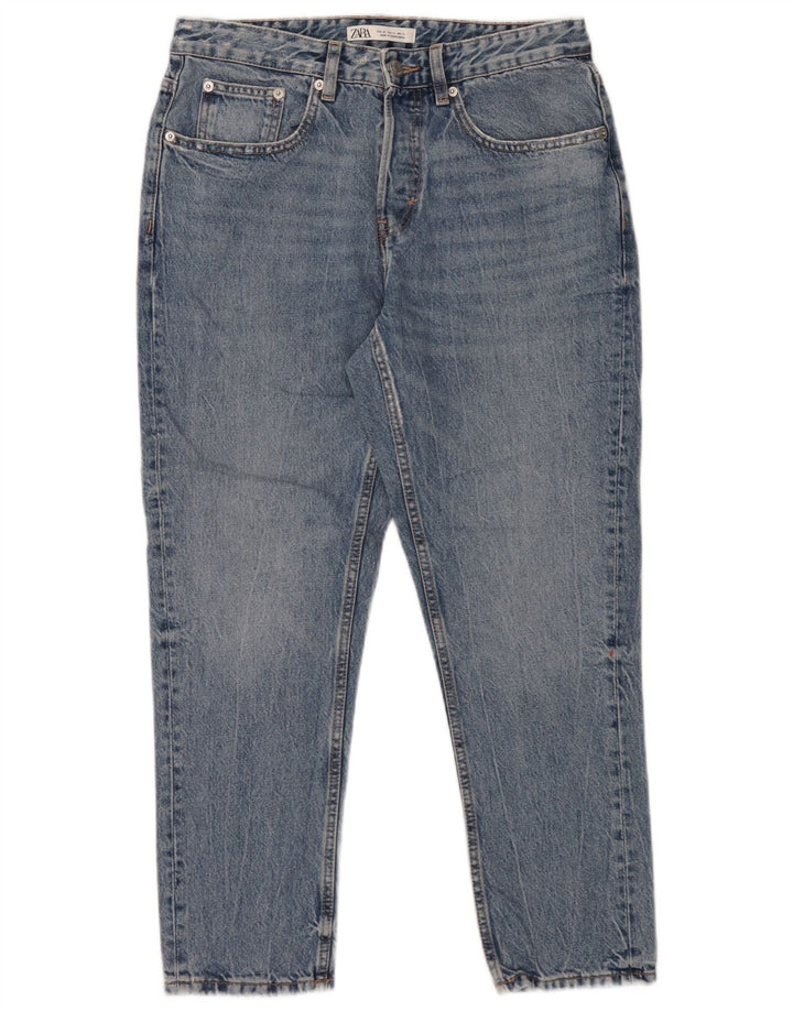 Zara Mens Tapered Jeans EU 40 Médio W31 L26 Azul Algodão