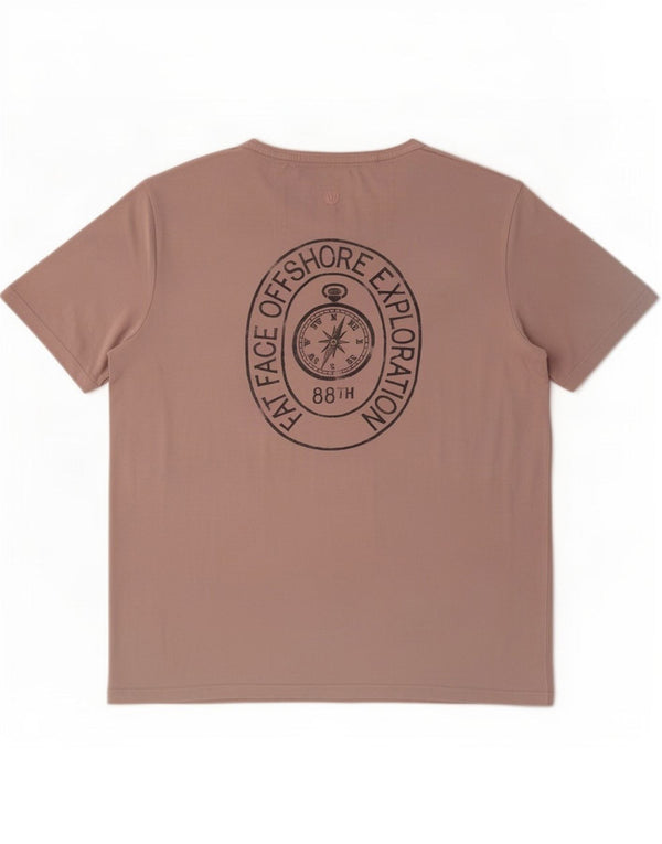 Camiseta gráfica masculina Fat Face Top XL algodão rosa