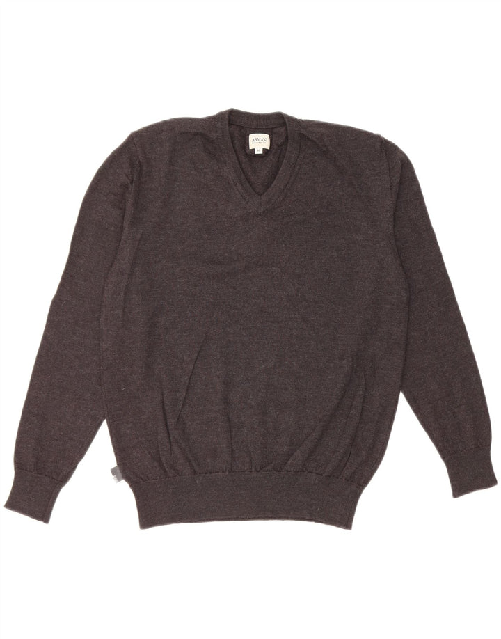 Suéter feminino Armani com decote em V IT 52 2XL cinza