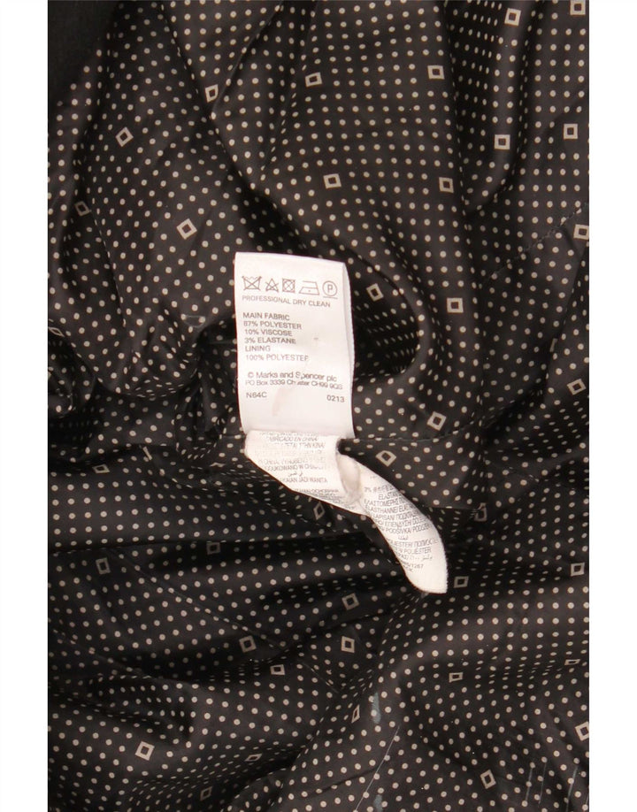 Casaco feminino Marks & Spencer com peito duplo Reino Unido 12 poliéster preto médio
