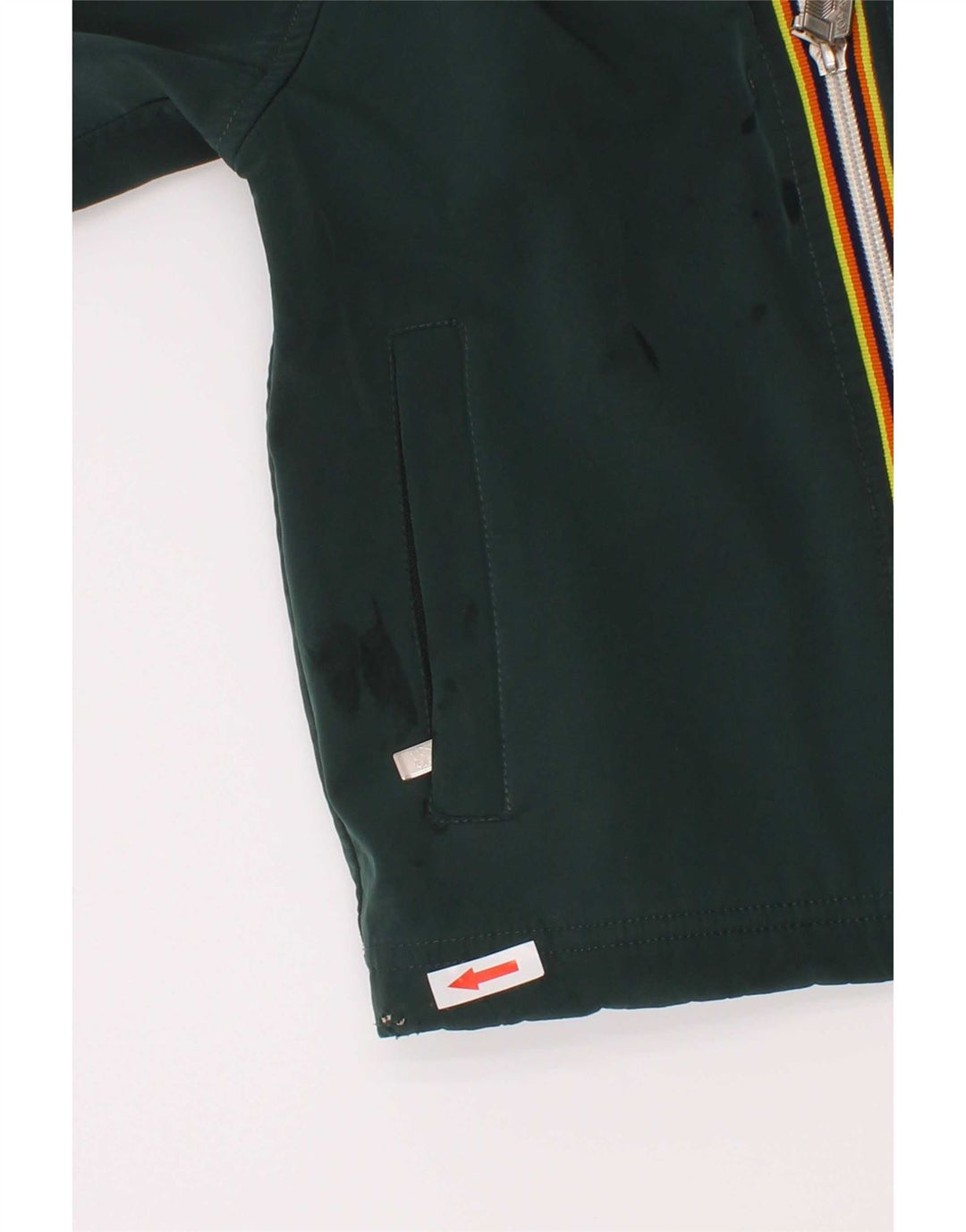 Jaqueta corta-vento com capuz K-Way Boys 4-5 anos poliéster verde