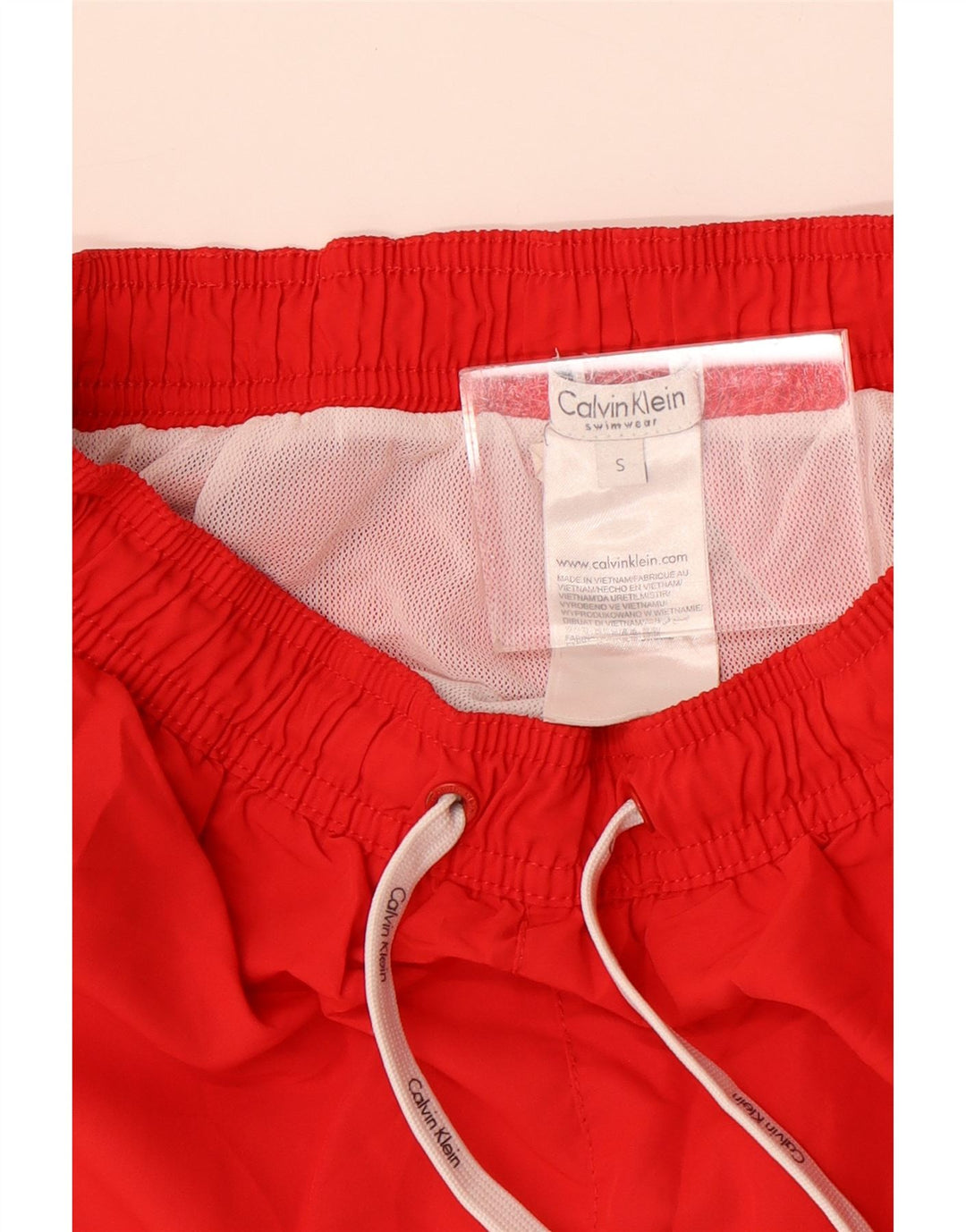 Shorts de natação masculino Calvin Klein gráfico pequeno poliéster vermelho