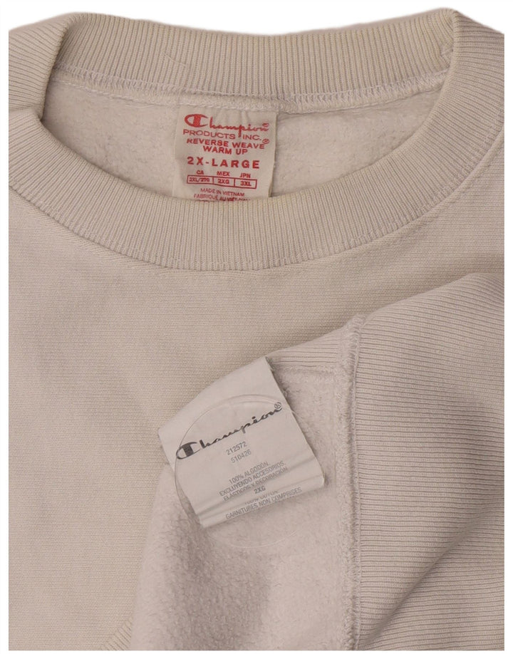 Champion moletom feminino jumper UK 20 2XL algodão branco