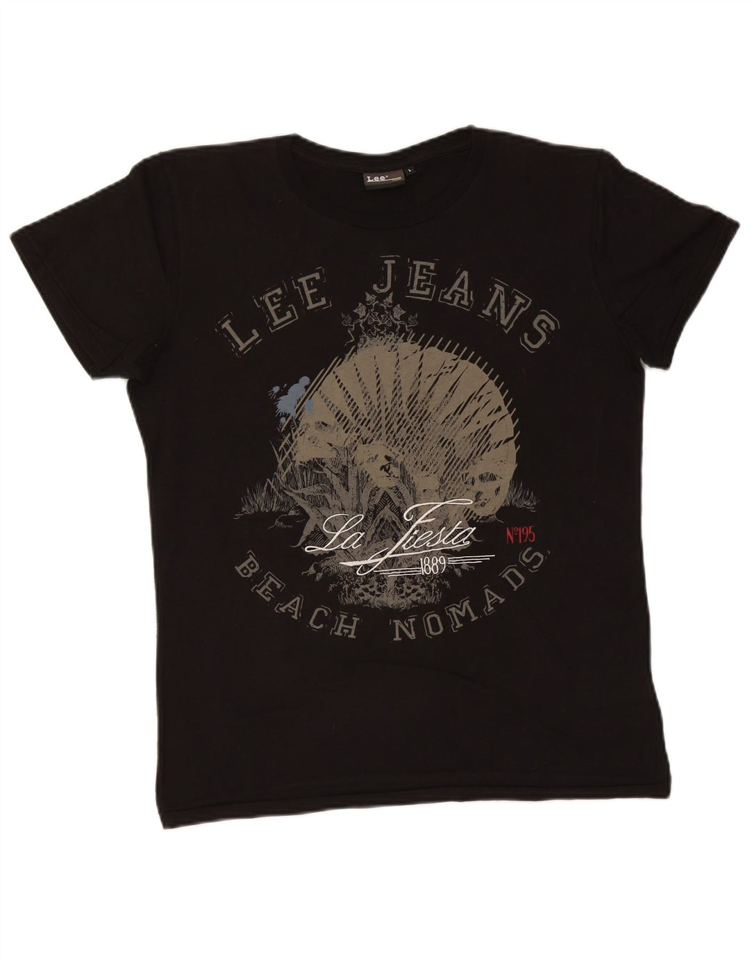 Camiseta masculina Lee com estampa gráfica grande de algodão preto