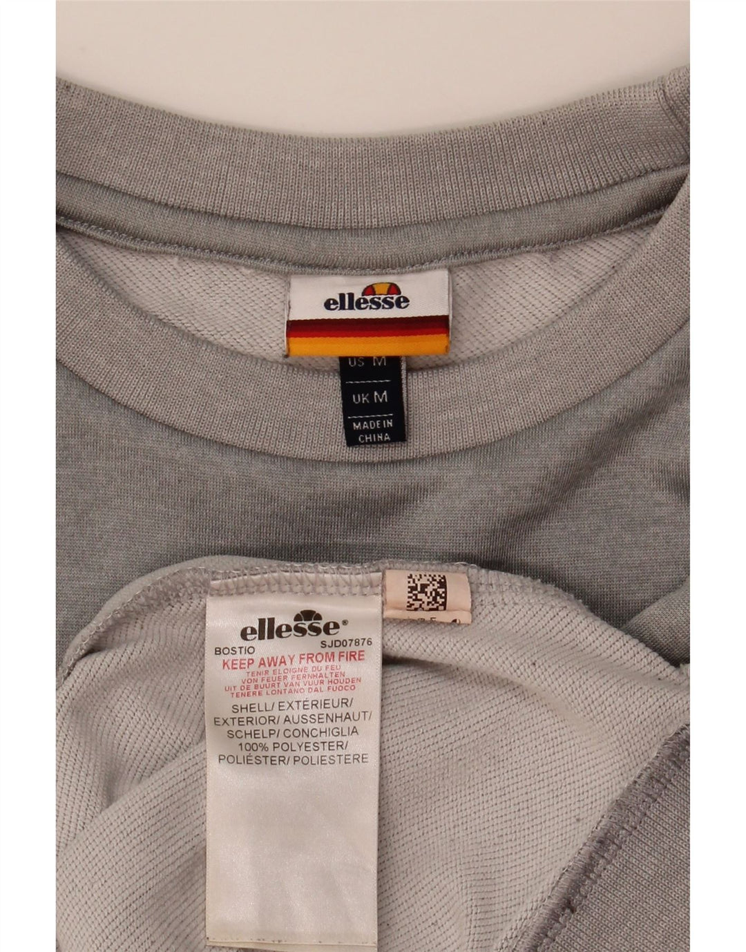 Ellesse moletom masculino gráfico jumper médio cinza colorblock poliéster