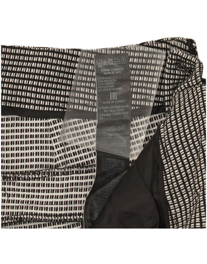 Calça Chino Feminina Marks & Spencer Reino Unido 12 Médio W32 L29 Xadrez Preta