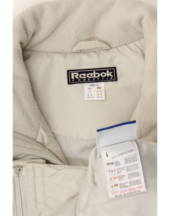 Colete acolchoado feminino Reebok UK 12 médio off white poliéster
