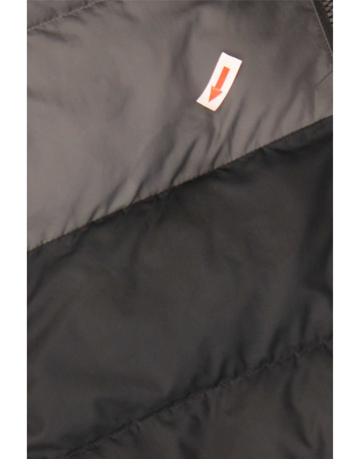 Jaqueta acolchoada com capuz Adidas meninos 13-14 anos cinza colorblock poliéster
