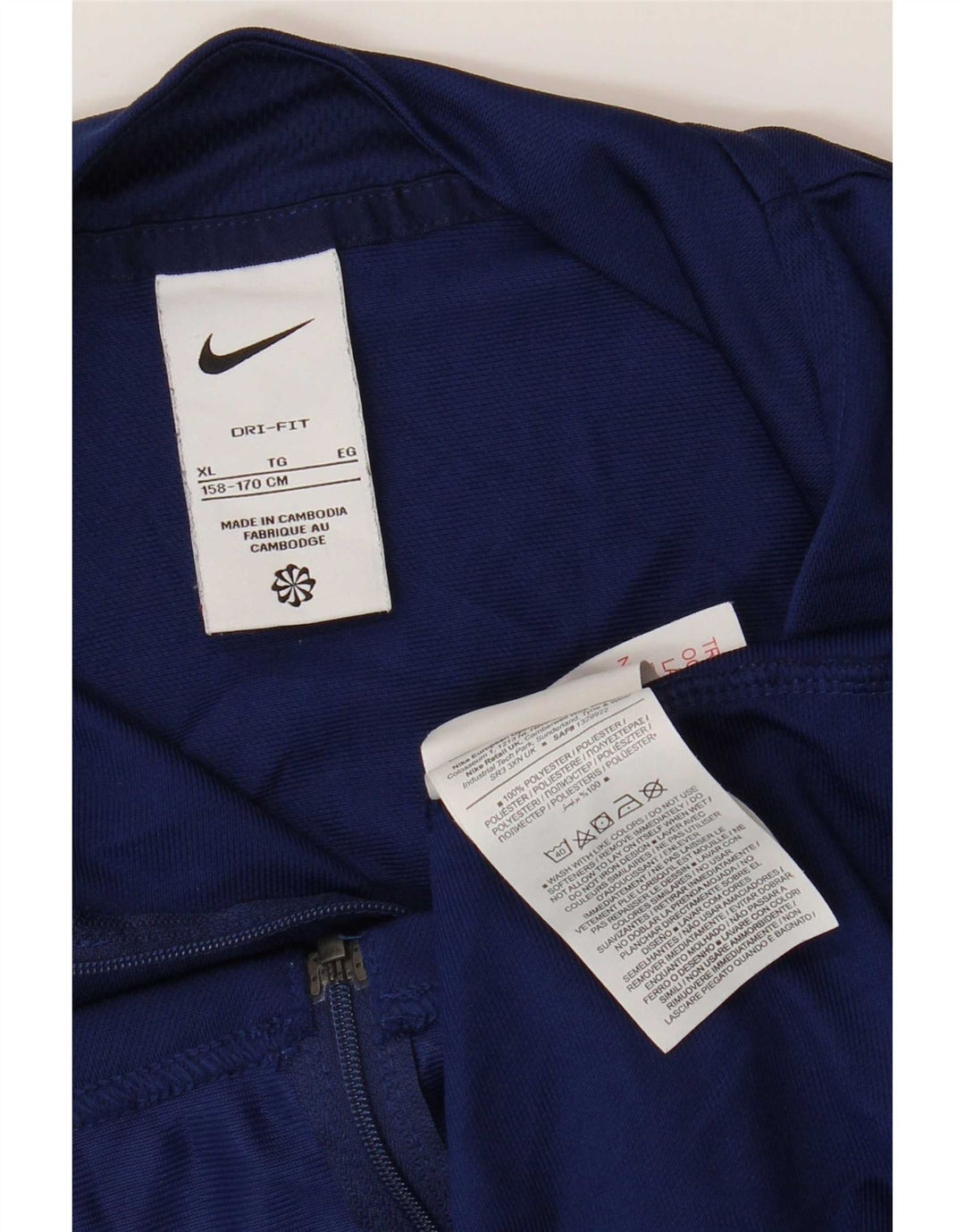 Jaqueta de treino Nike Boys 12-13 anos XL azul marinho poliéster
