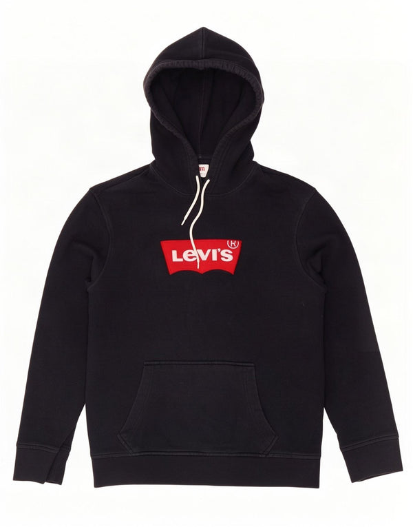 Levi's Mens Graphic Hoodie Jumper Medium Navy Blue Cotton