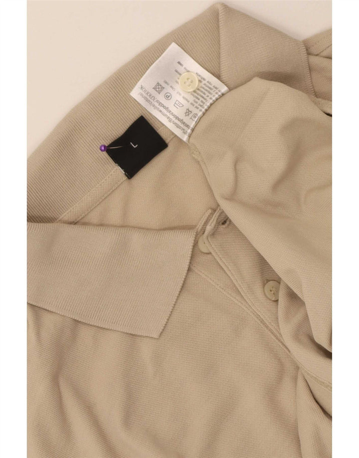 Camisa polo masculina Hugo Boss grande algodão bege