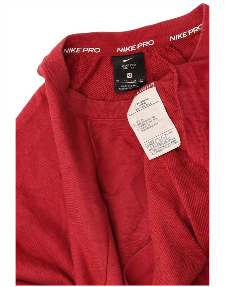 Moletom feminino Nike Oversized Graphic Crop Jumper UK 6 XS Borgonha