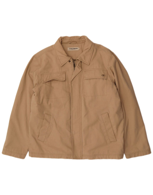 Jaqueta utilitária masculina Tom Tailor UK 42 XL algodão bege