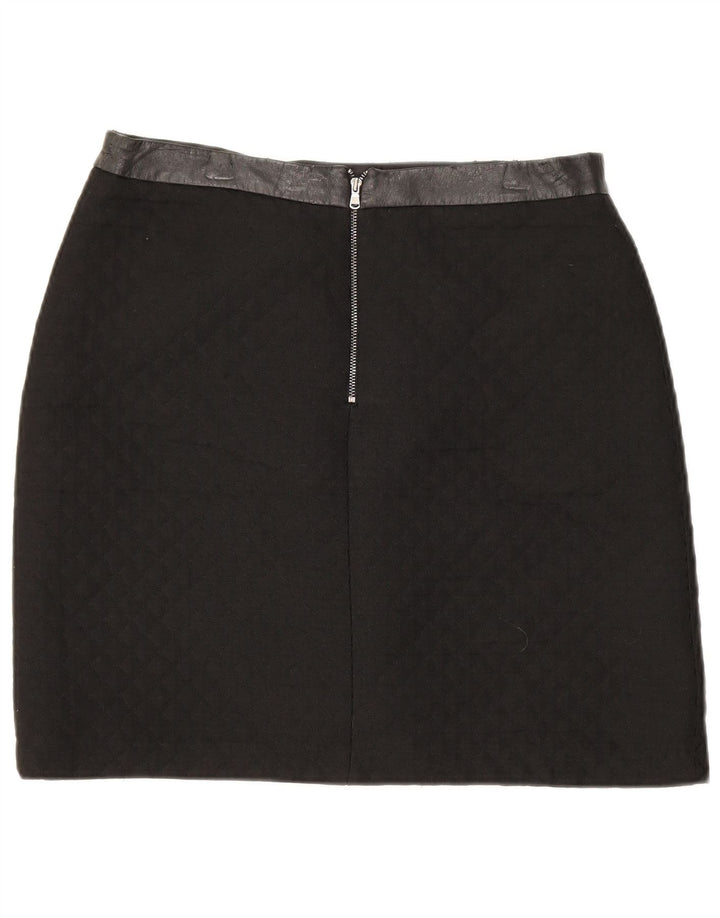 Minissaia feminina Marks & Spencer Reino Unido 12 médio W30 preto argyle/diamante