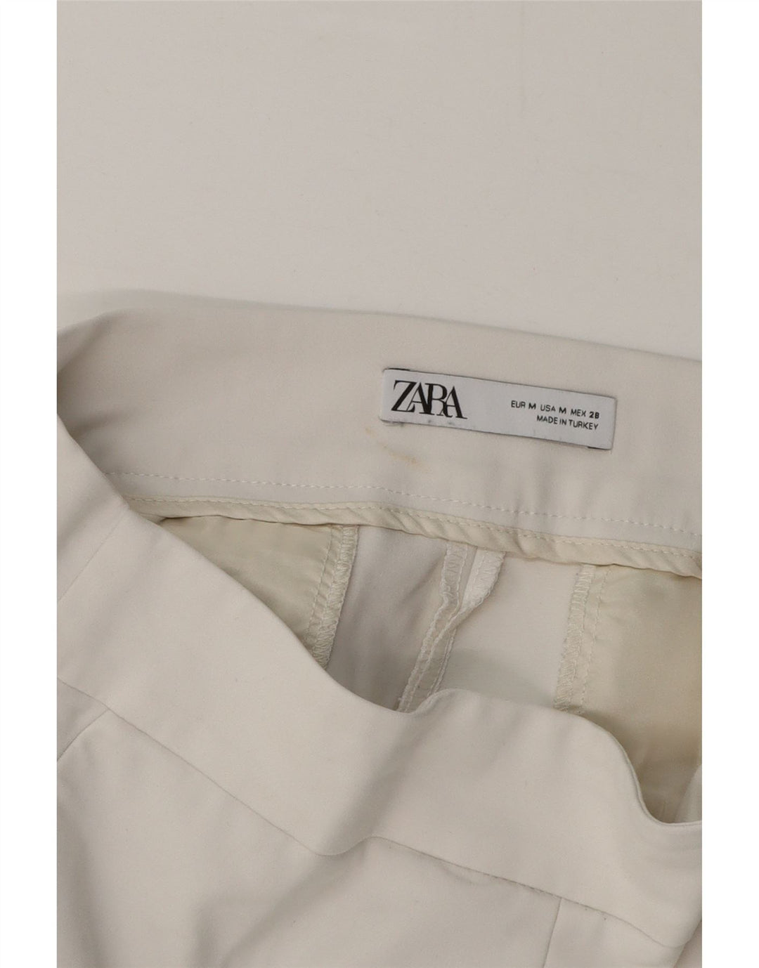 Zara Womens Chino Shorts Médio W28 Branco