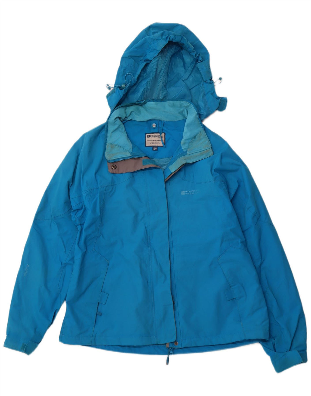 Jaqueta de chuva feminina com capuz MOUNTAIN WAREHOUSE Reino Unido 16 grande azul nylon