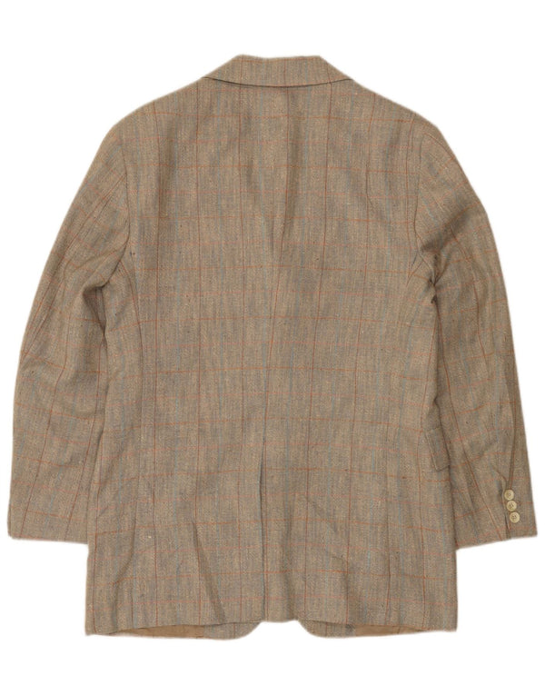 Jaqueta blazer masculina de 2 botões Oakmont tamanho 39 xadrez marrom médio
