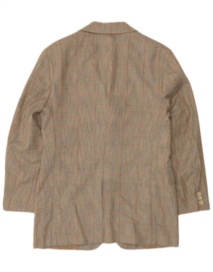 Jaqueta blazer masculina de 2 botões Oakmont tamanho 39 xadrez marrom médio