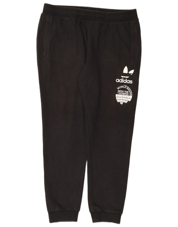 Adidas masculino três listras gráfico calças de treino joggers 2xl preto