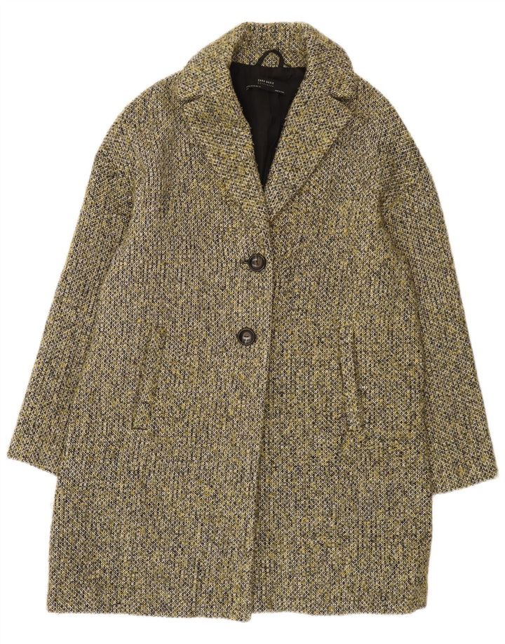 Sobretudo oversized feminino Zara UK 6 XS cáqui poliéster manchado