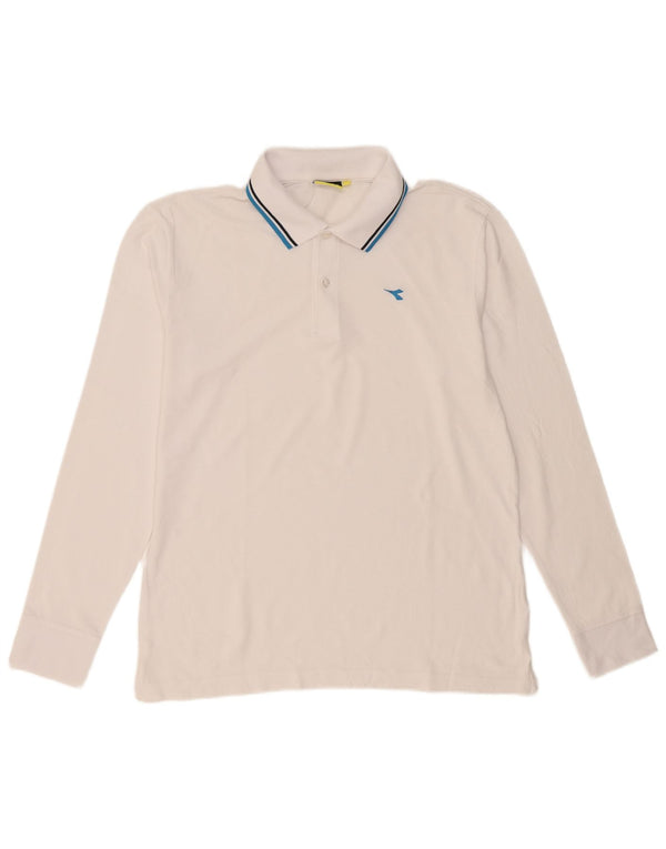 Camisa polo masculina de manga comprida Diadora XL branca