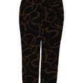 ZARA Calça feminina casual com padrão abstrato UE 36 XS W26 L27 preta