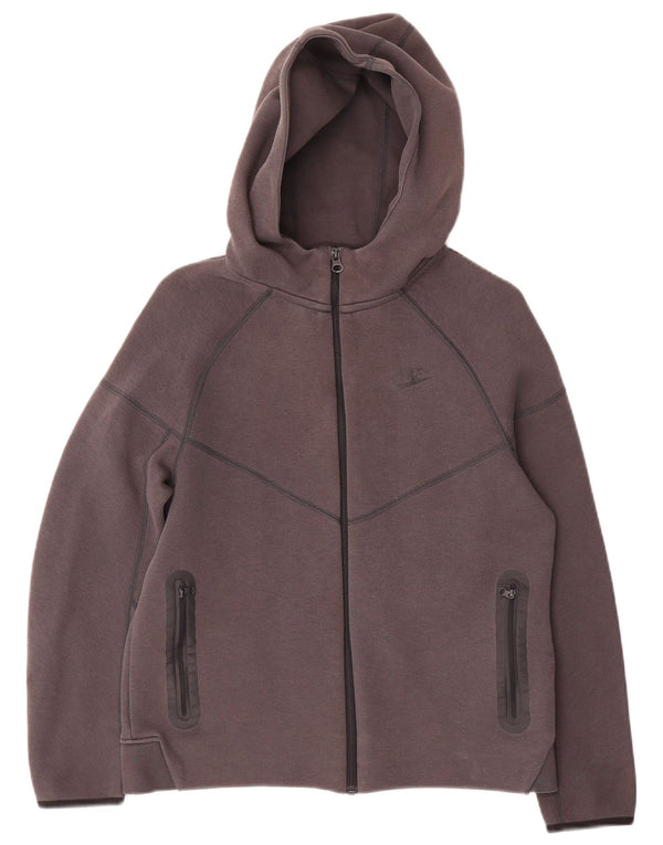 Suéter Nike Boys Zip com capuz 13-14 anos XL cinza algodão