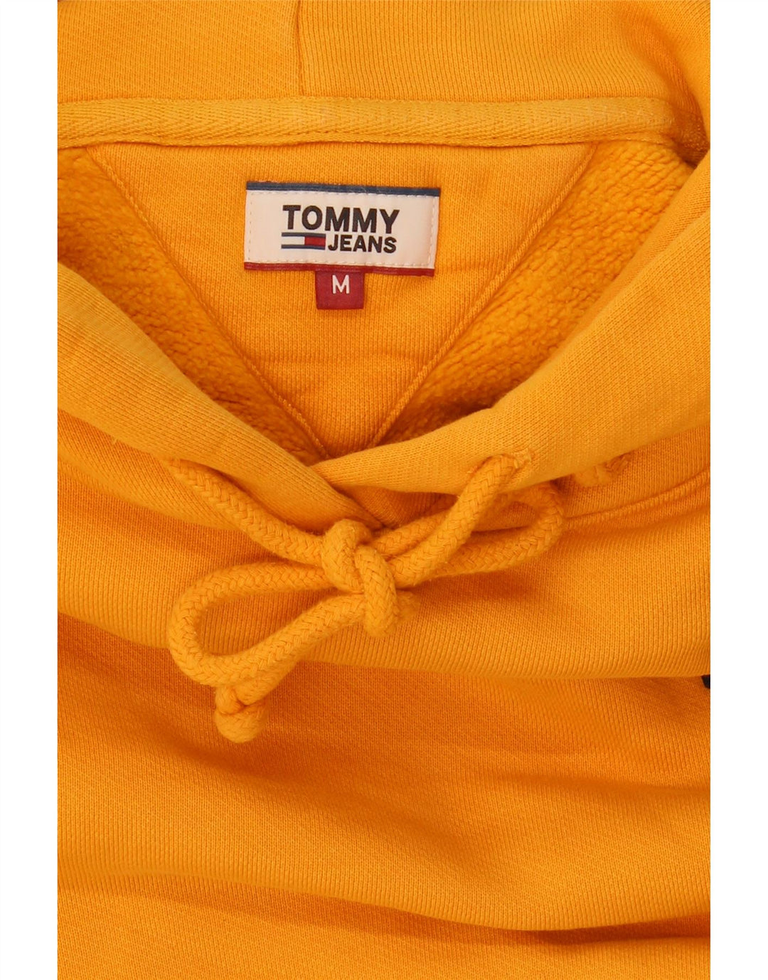 TOMMY HILFIGER Womens Crop Oversized Hoodie Jumper UK 14 Medium Yellow Vintage Tommy Hilfiger and Second-Hand Tommy Hilfiger from Messina Hembry 