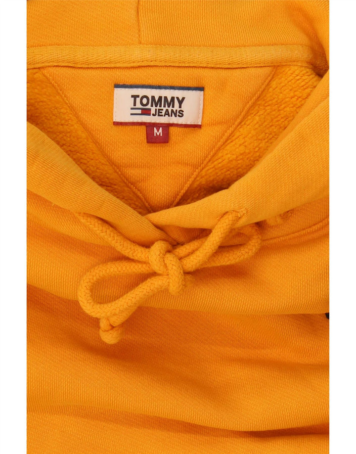 TOMMY HILFIGER Womens Crop Oversized Hoodie Jumper UK 14 Medium Yellow Vintage Tommy Hilfiger and Second-Hand Tommy Hilfiger from Messina Hembry 