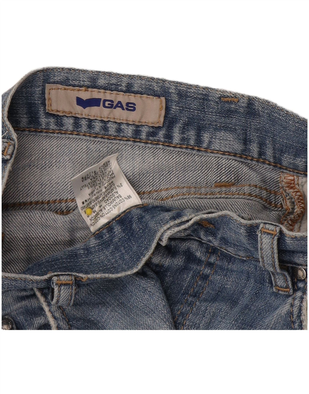 Calça jeans reta masculina Gas W32 L30 algodão azul