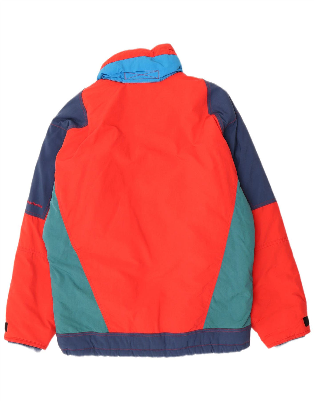 Jaqueta de esqui masculina Sergio Tacchini UK 40 grande bloco colorido multicolorido
