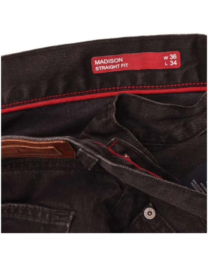 Tommy Hilfiger Masculino Madison Straight Jeans W36 L34 Algodão Preto