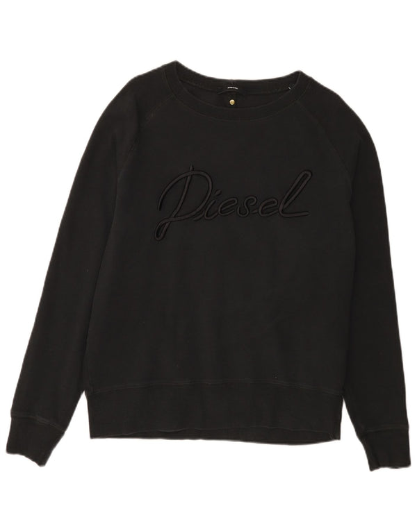 DIESEL moletom gráfico masculino jumper pequeno preto