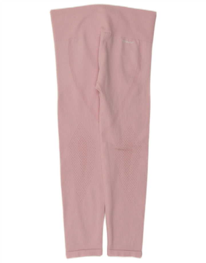 Adidas Womens Capri Leggings UK 12 Médio Rosa Poliéster