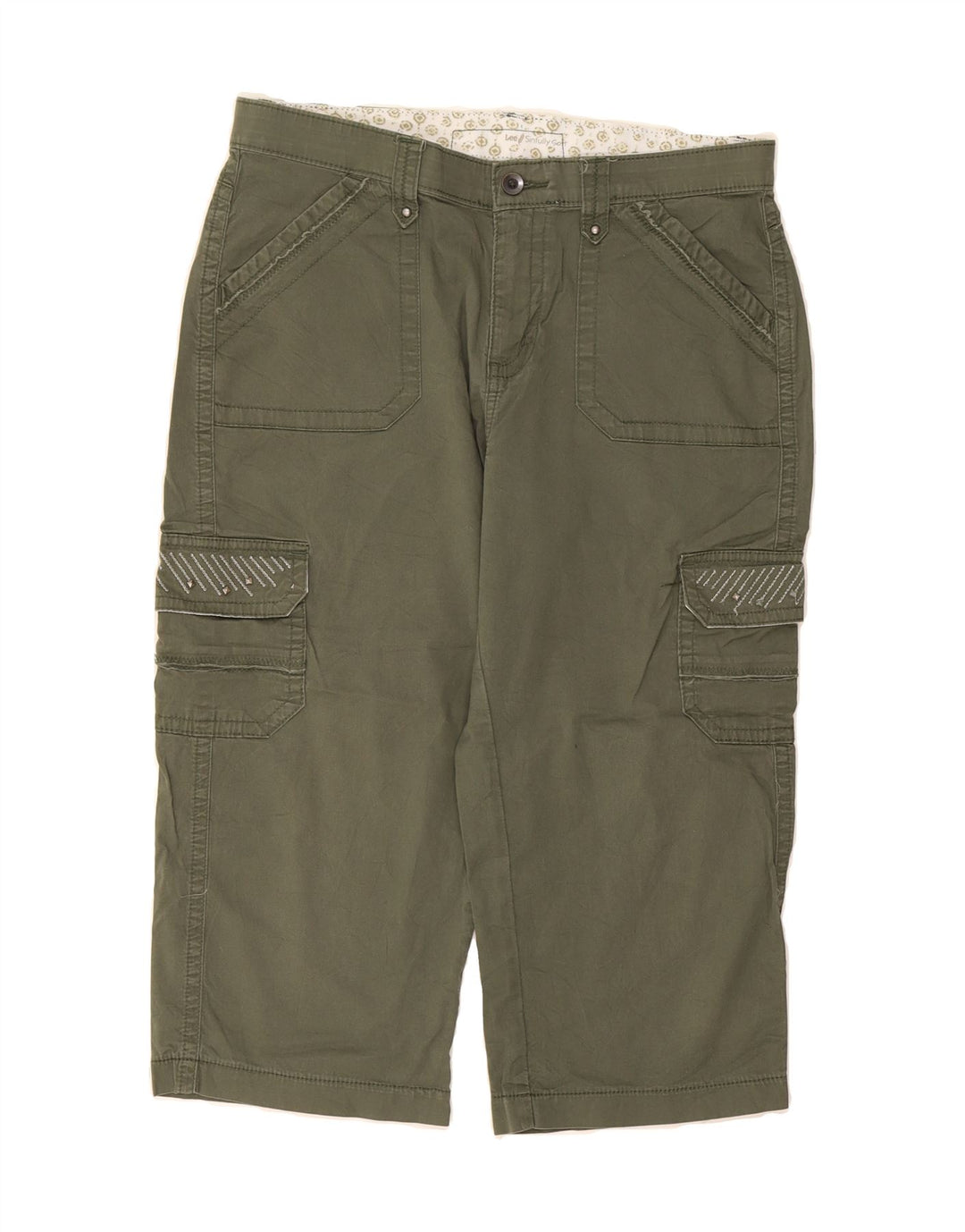 LEE Womens Capri Cargo Trousers US 12 Large W32 L20  Khaki Cotton Vintage Lee and Second-Hand Lee from Messina Hembry 