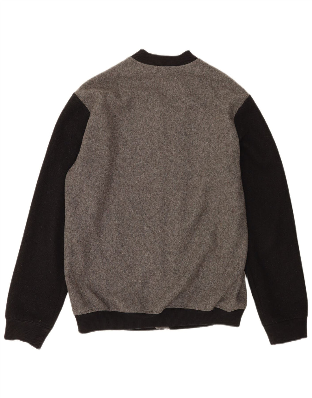 Jaqueta bomber masculina Gianni Lupo UK 40 grande cinza colorblock lã