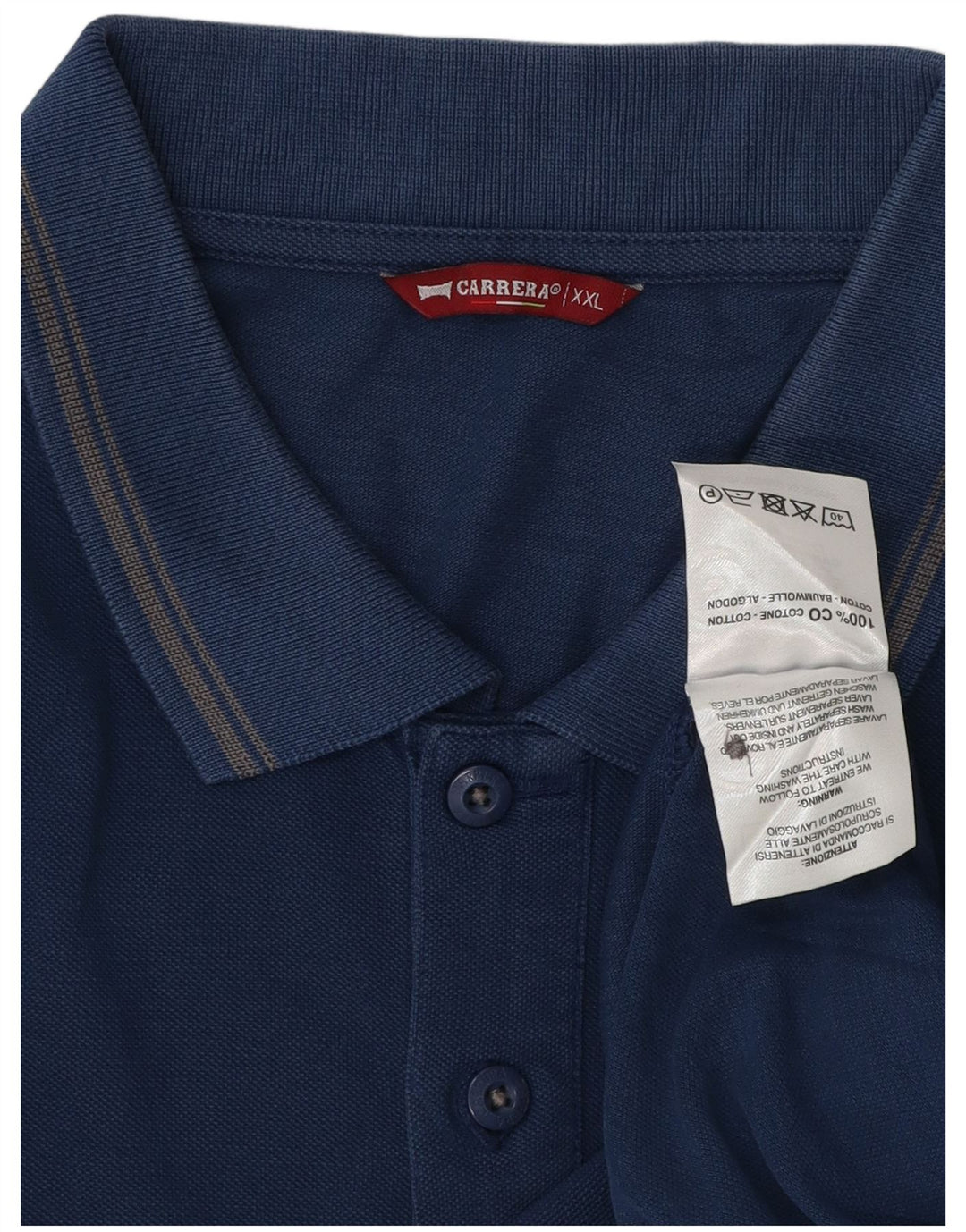 Camisa polo masculina Carrera 2XL algodão azul