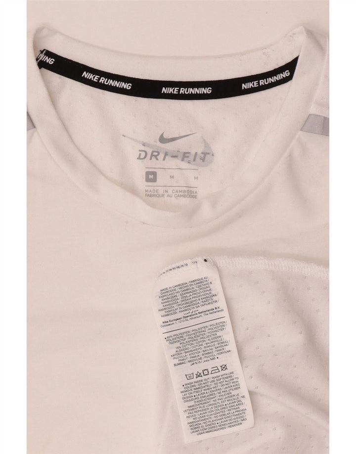 Camiseta masculina Nike Dri Fit Graphic Top Médio Branco Poliéster