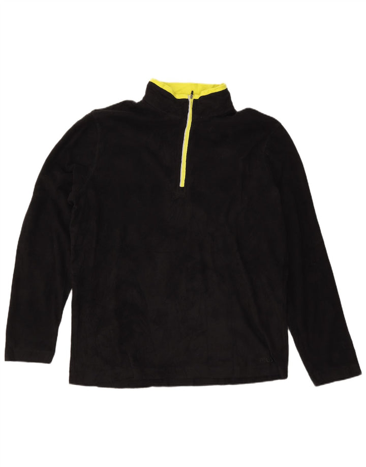 Jumper de lã masculino FILA com zíper e gola XL preto poliéster