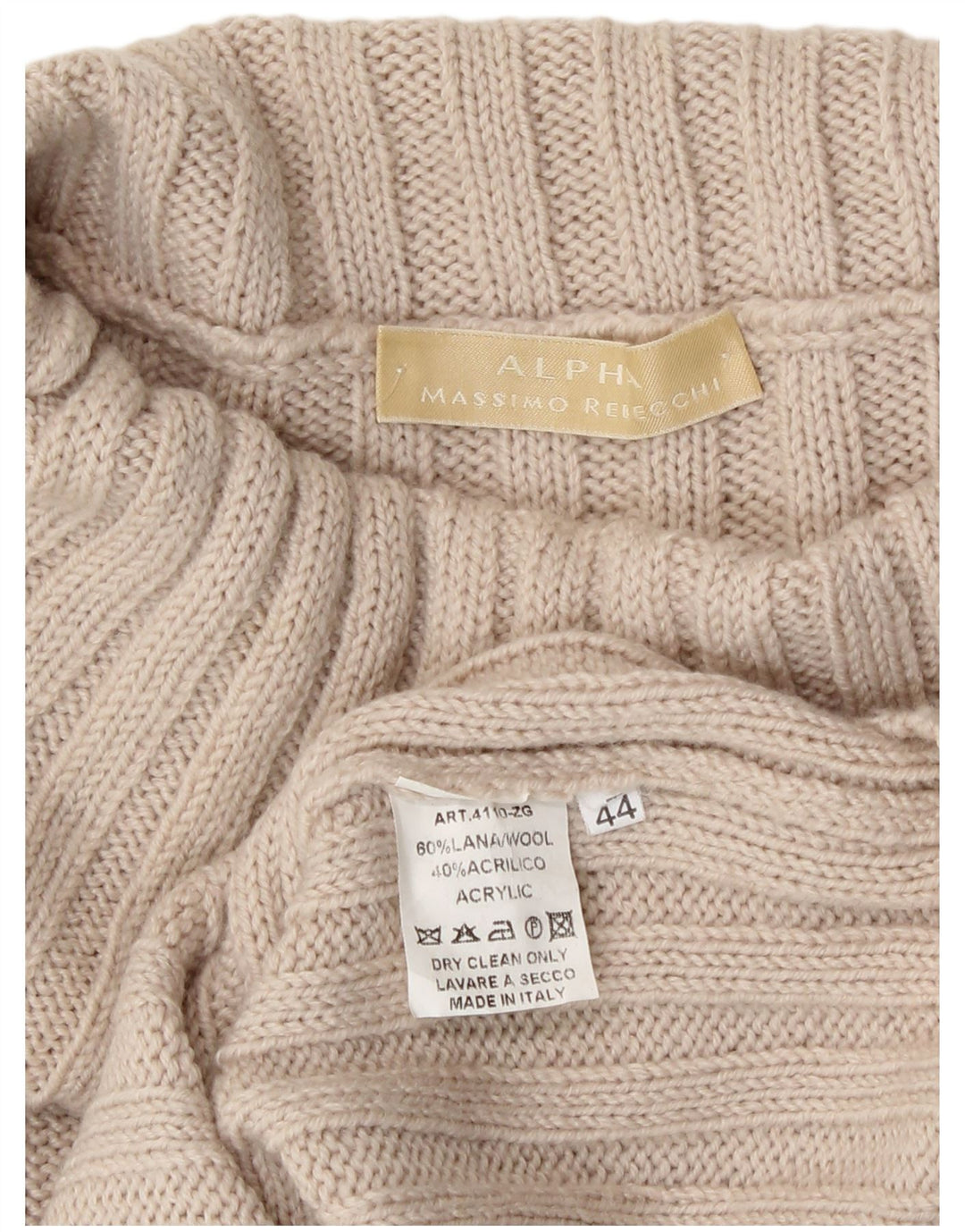 Suéter feminino Massimo Rebecchi Alpha Roll Neck Jumper IT 44 Médio Bege
