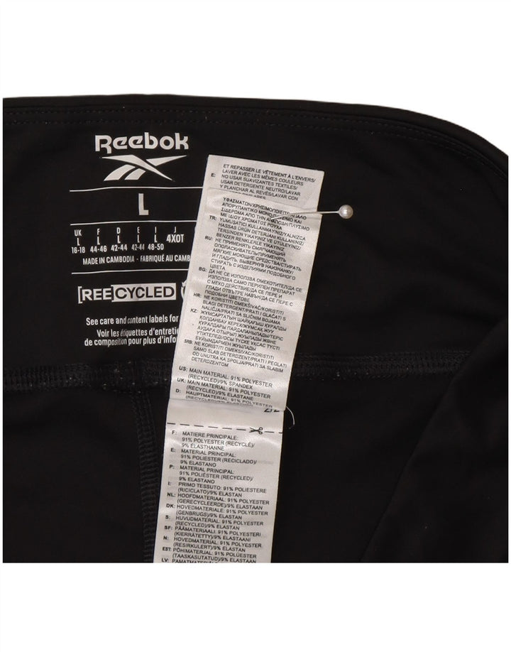Leggings Reebok Capri Mulher UK 16/18 Grande Cinza Poliéster