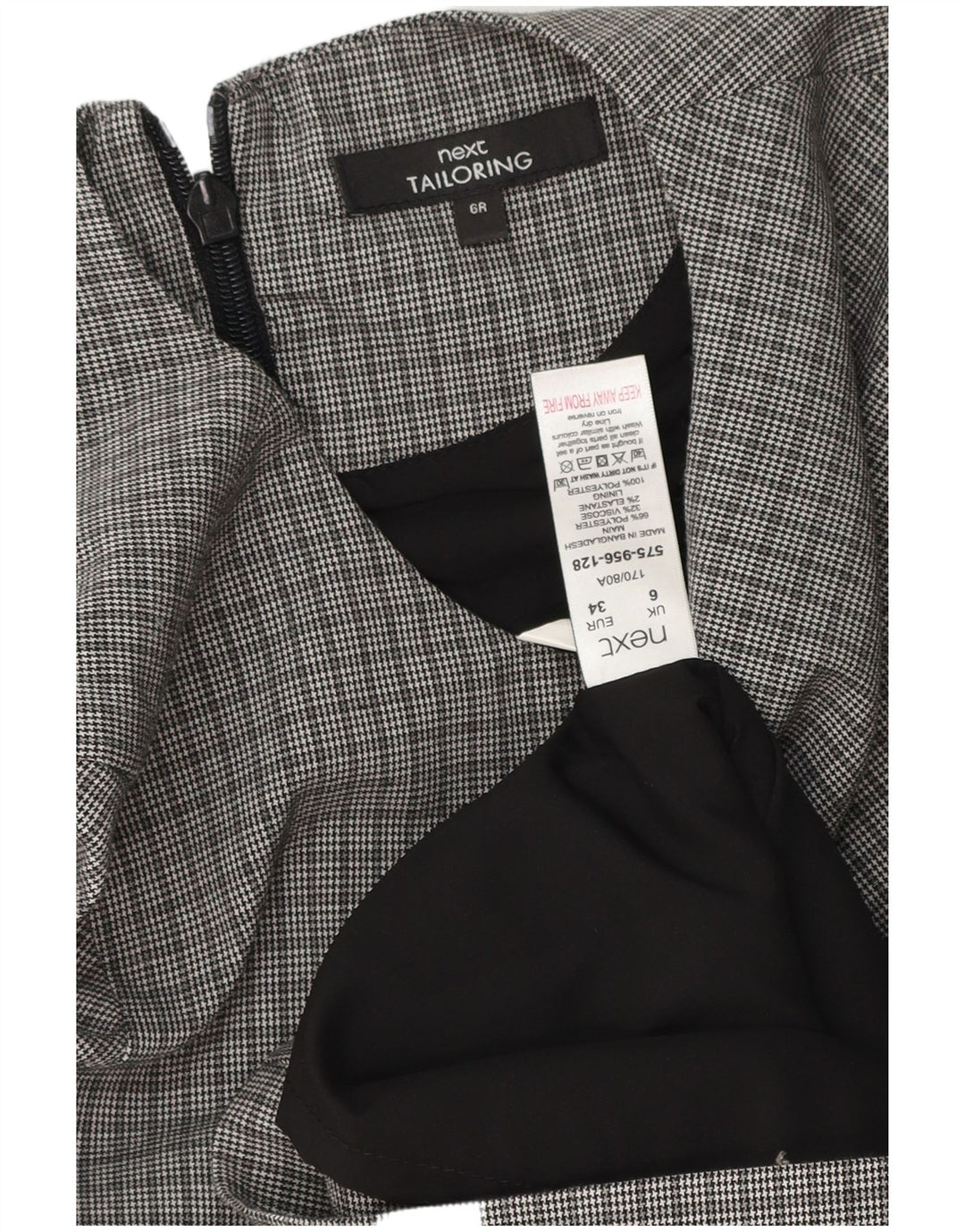 Próximo Vestido bainha feminino UK 6 XS cinza Houndstooth