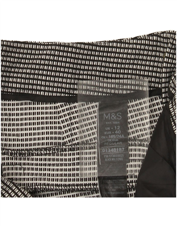 Calça Chino Feminina Marks & Spencer Reino Unido 12 Médio W32 L29 Xadrez Preta
