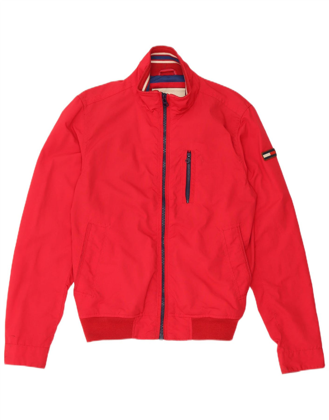 Tommy Hilfiger Mens Bomber Jacket UK 36 Pequeno Vermelho Nylon