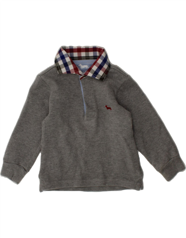 HARMONT & BLAINE Baby Boys Polo Neck Jumper Sweater 9-12 Months Grey Vintage Harmont & Blaine and Second-Hand Harmont & Blaine from Messina Hembry 
